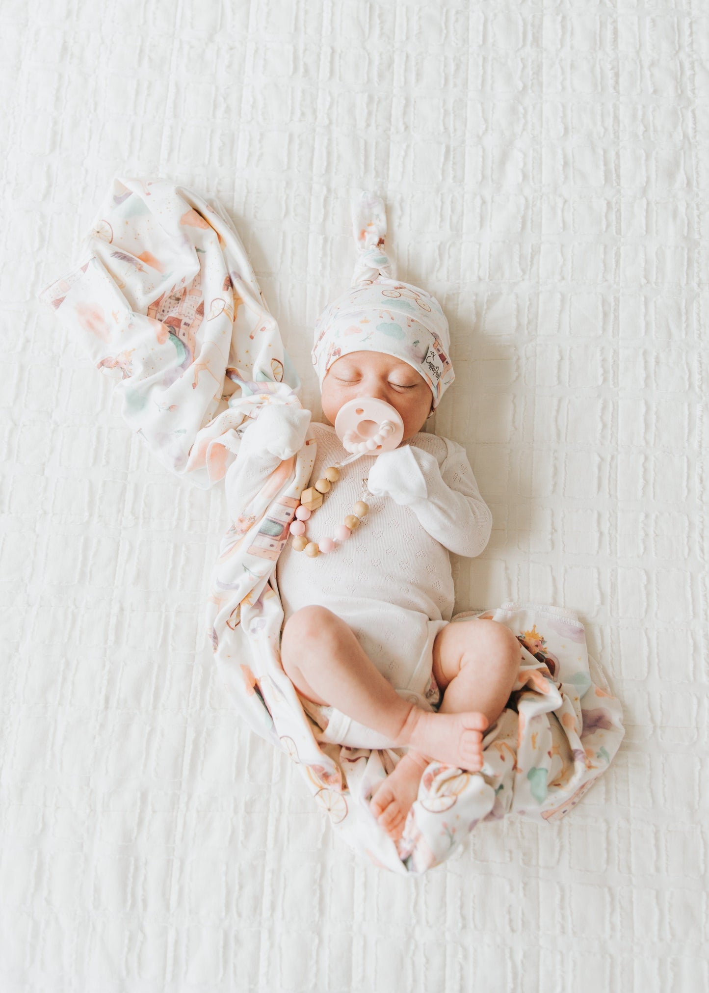 Enchanted Knit Swaddle Blanket Copper Pearl Lil Tulips