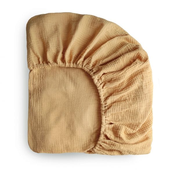 Extra Soft Muslin Crib Sheet (Fall Yellow) Mushie Lil Tulips