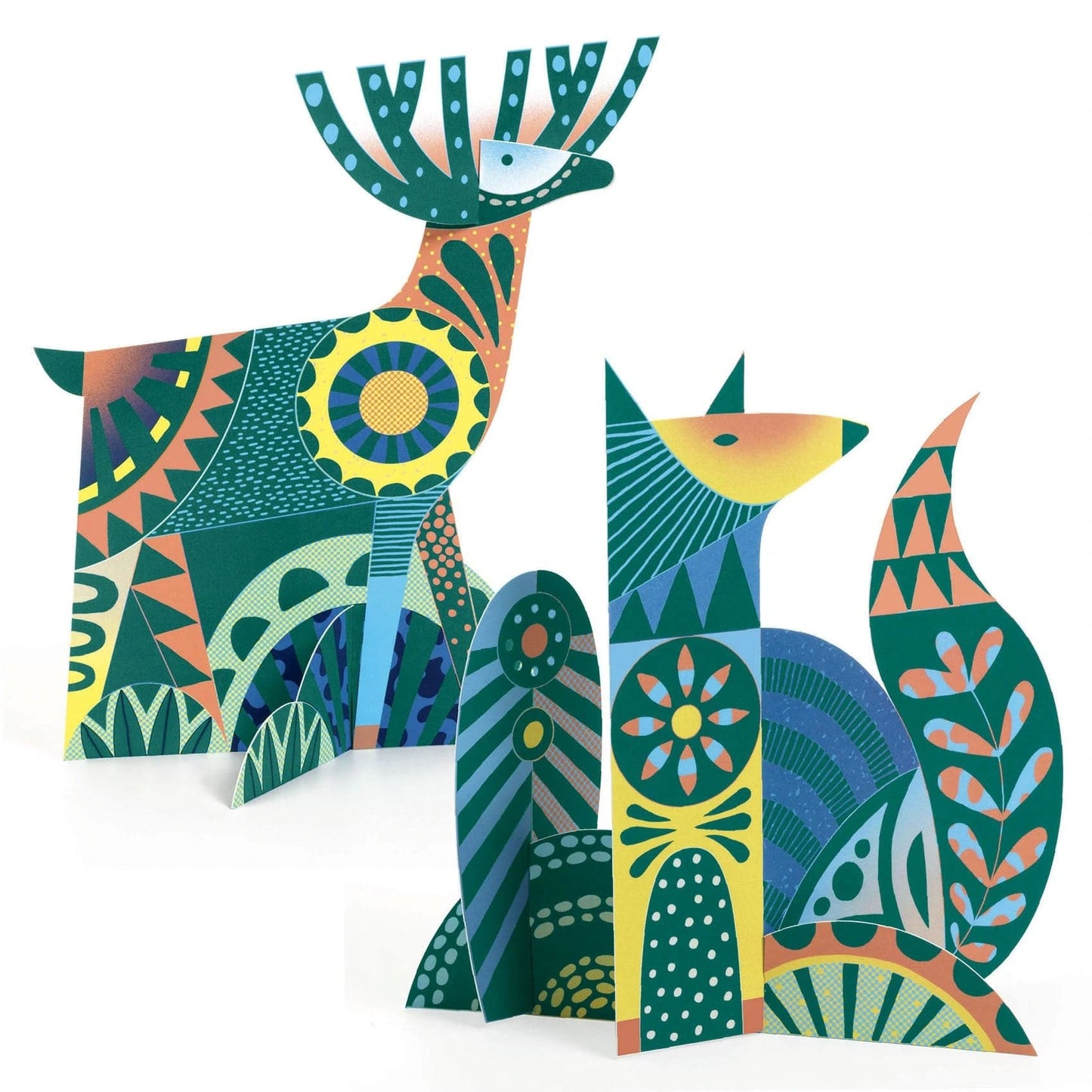 Folk Animal Scratch Card Sculptures Activity Set Djeco Lil Tulips