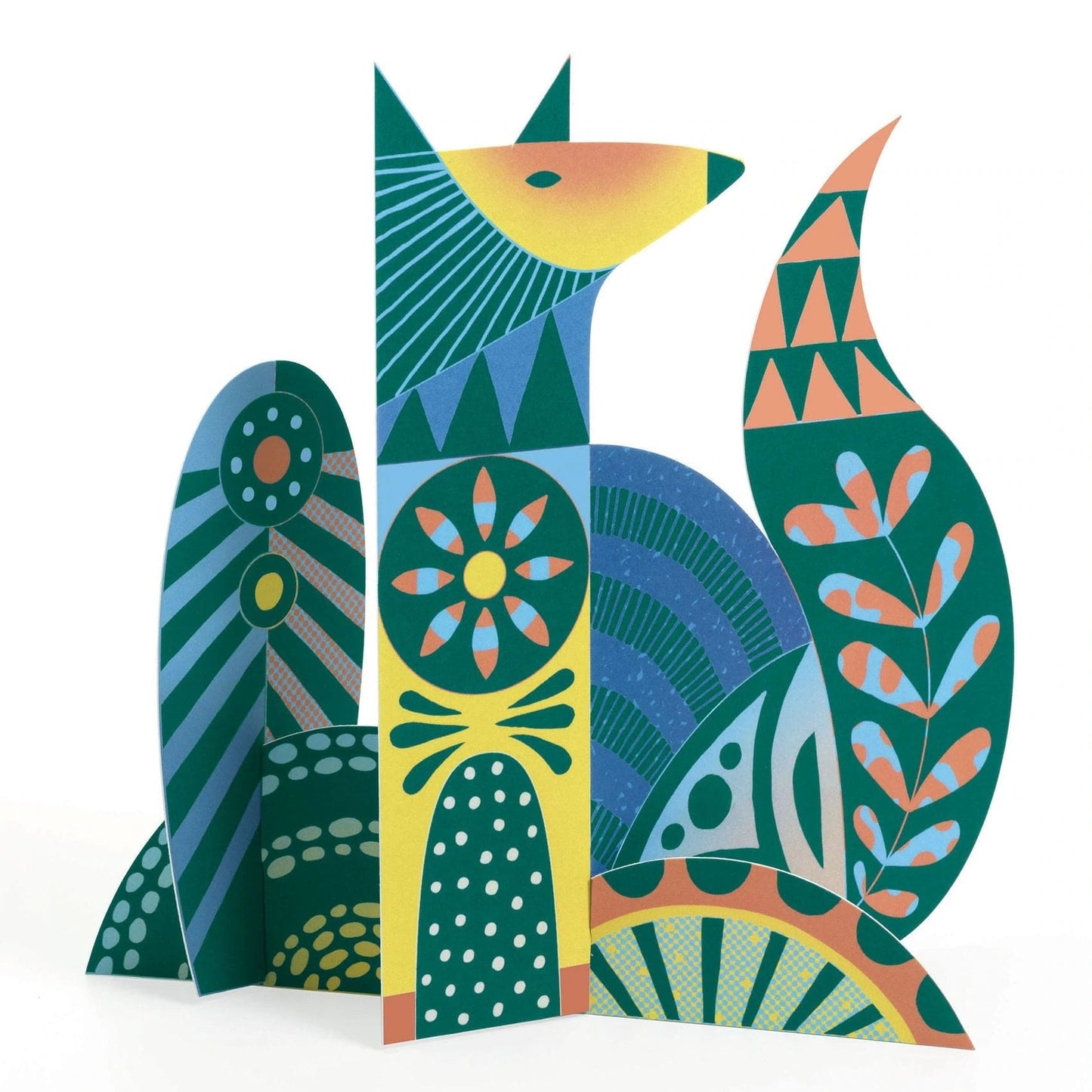 Folk Animal Scratch Card Sculptures Activity Set Djeco Lil Tulips