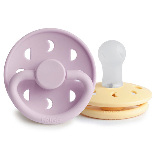 FRIGG Moon Silicone Baby Pacifier (Soft Lilac / Daffodil) Frigg Final Sale Lil Tulips