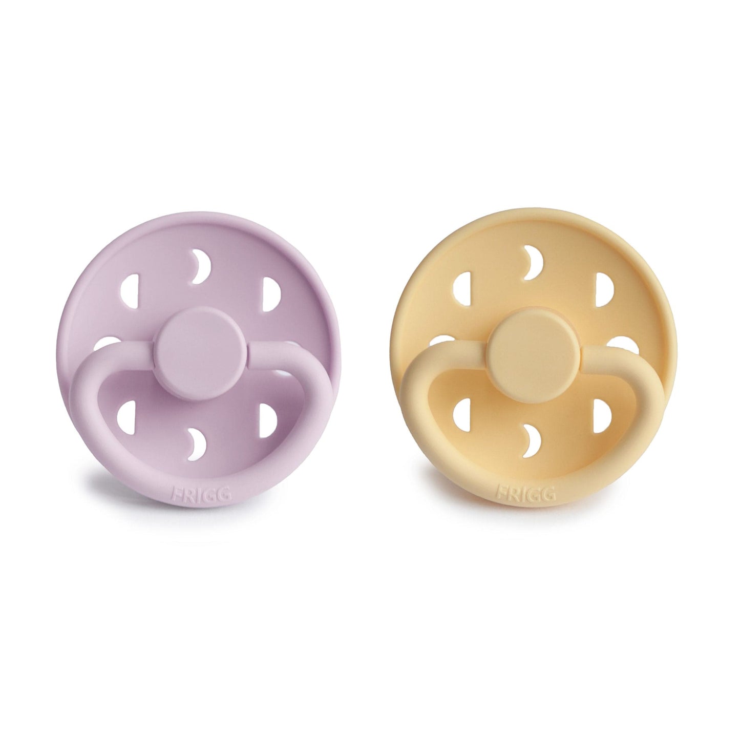 FRIGG Moon Silicone Baby Pacifier (Soft Lilac / Daffodil) Frigg Final Sale Lil Tulips