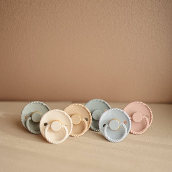 FRIGG Rope Silicone Baby Pacifier (Honey Gold / Portobello) Frigg Final Sale Lil Tulips