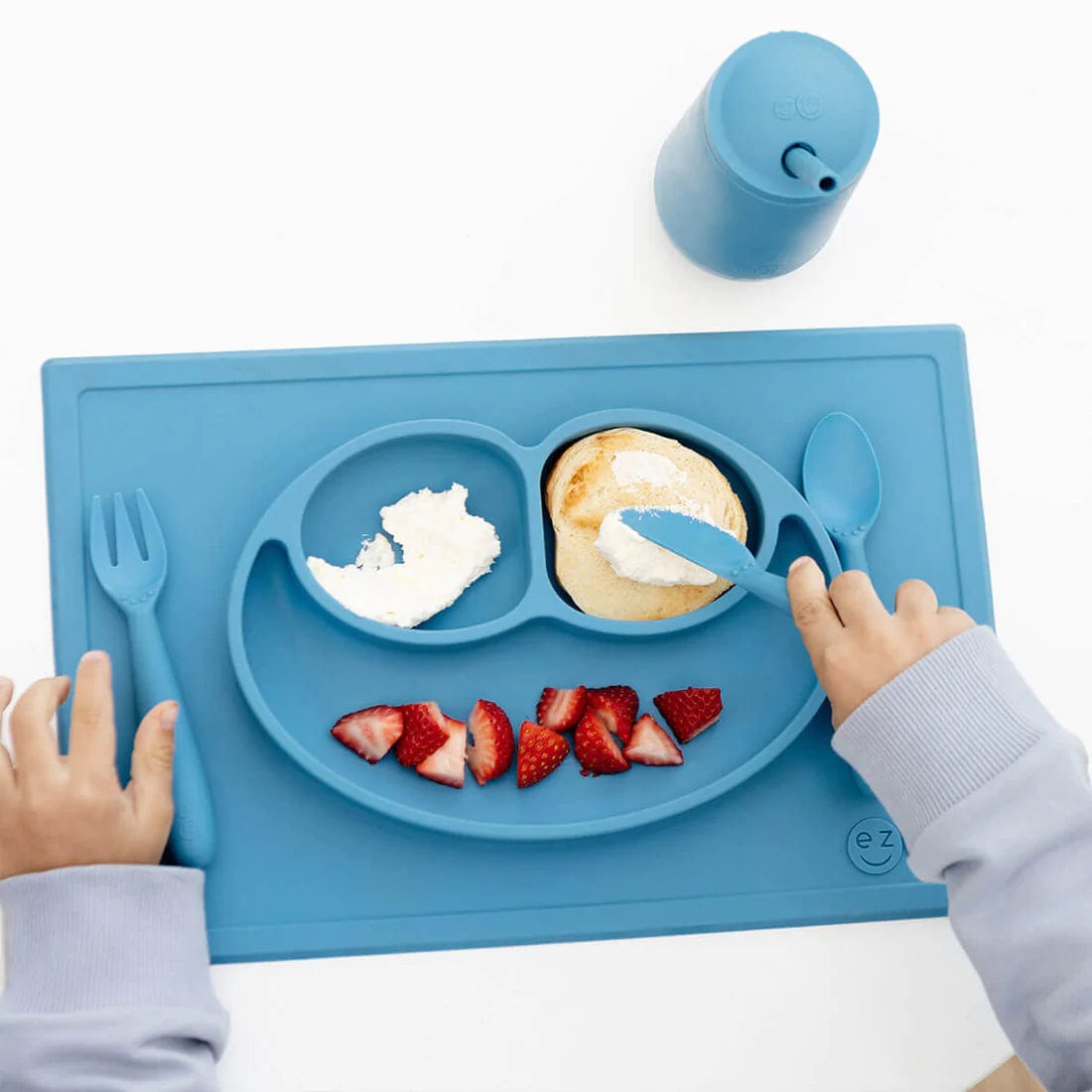 Happy Utensils - Blue Ezpz Lil Tulips