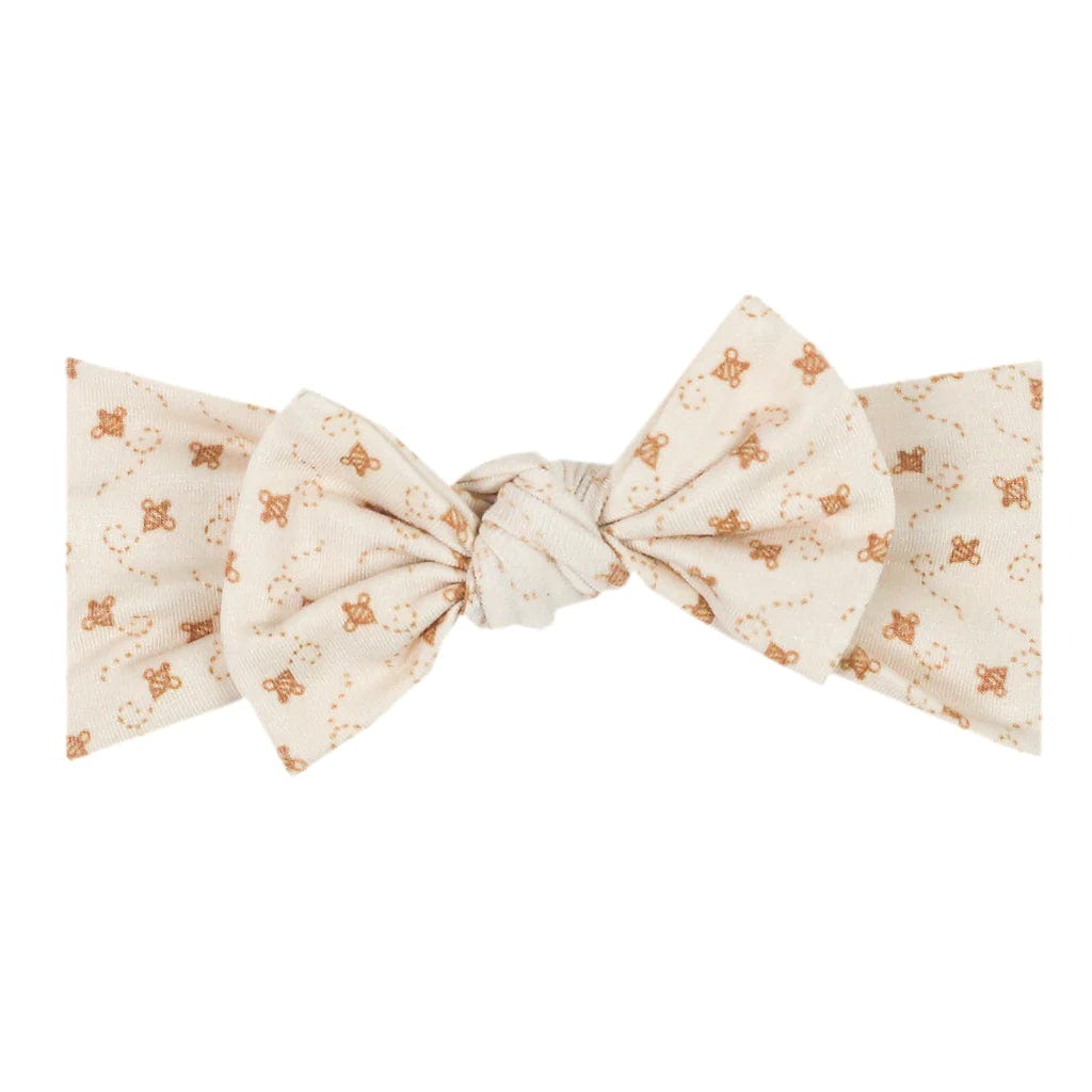 Hunnie Knit Headband Bow Copper Pearl Lil Tulips