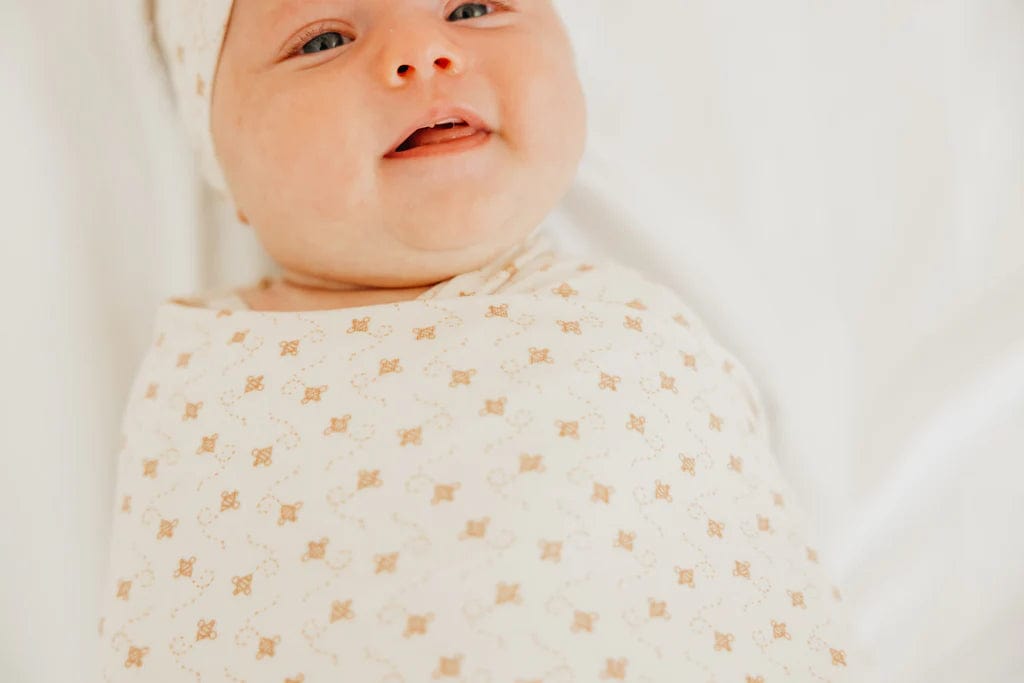 Hunnie Knit Swaddle Blanket Copper Pearl Lil Tulips