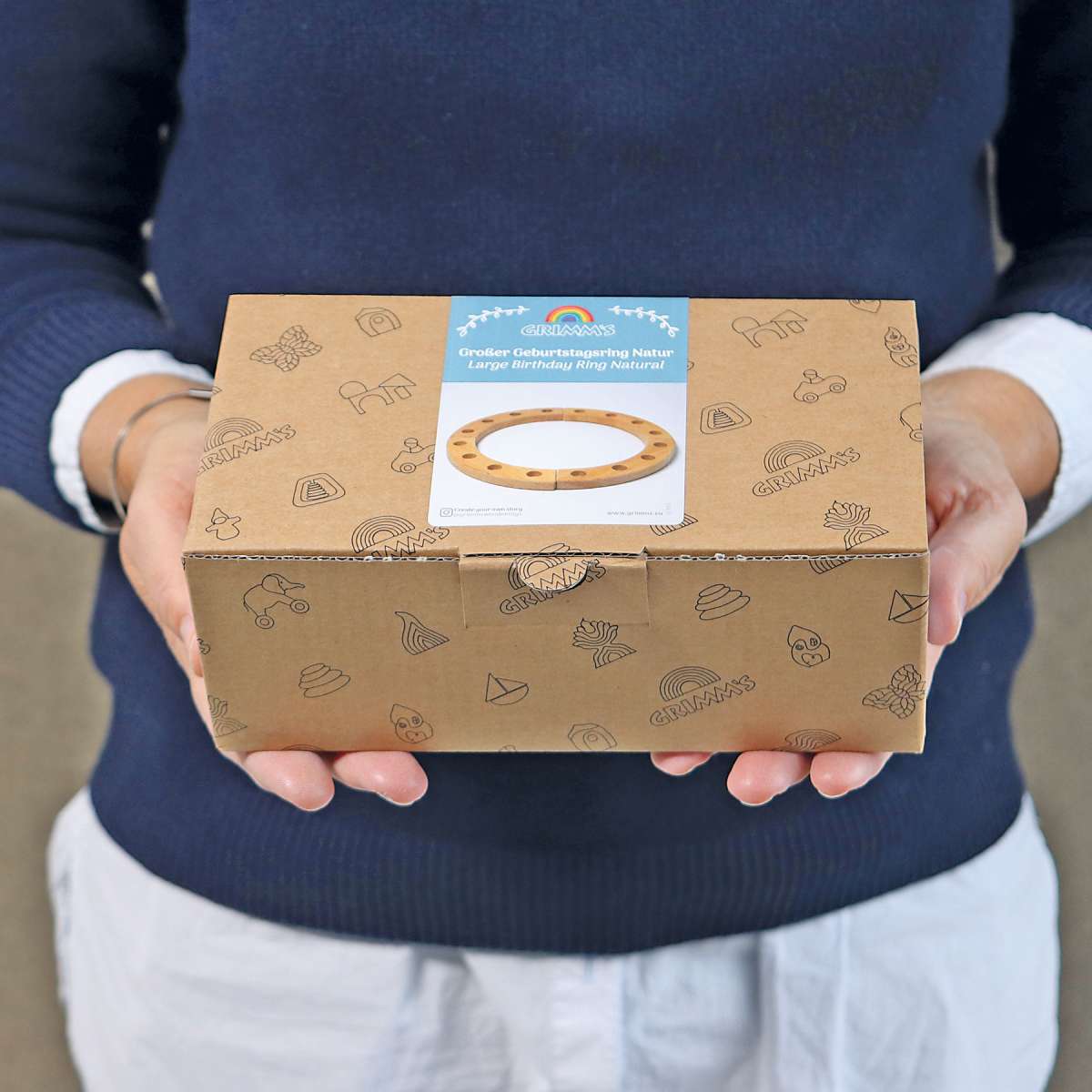 Large Wooden Birthday Ring Natural Grimm's Lil Tulips