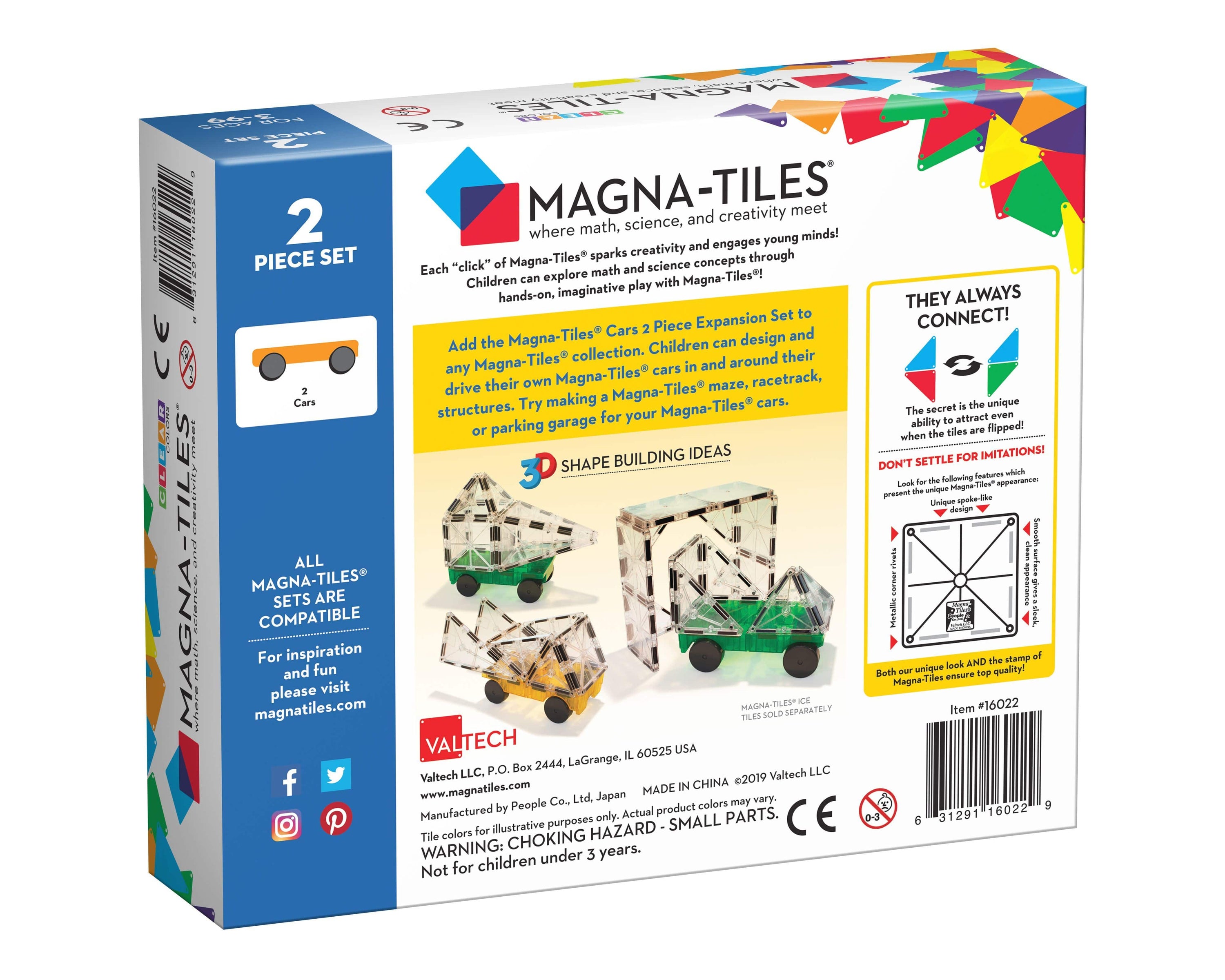Magna-Tiles® Cars 2 Piece Expansion Set Magna-Tiles Lil Tulips