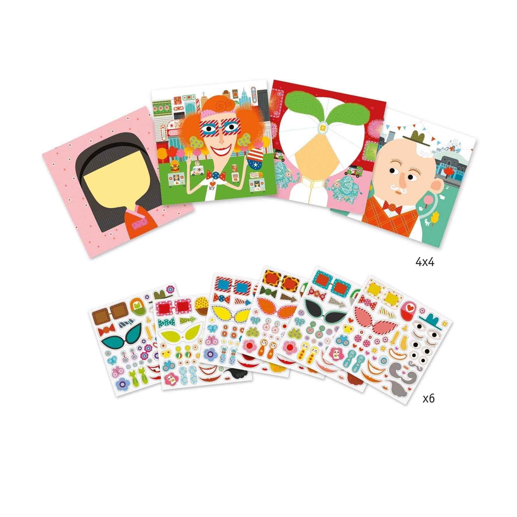 Make-A-Face Sticker Collage Activity Djeco Lil Tulips