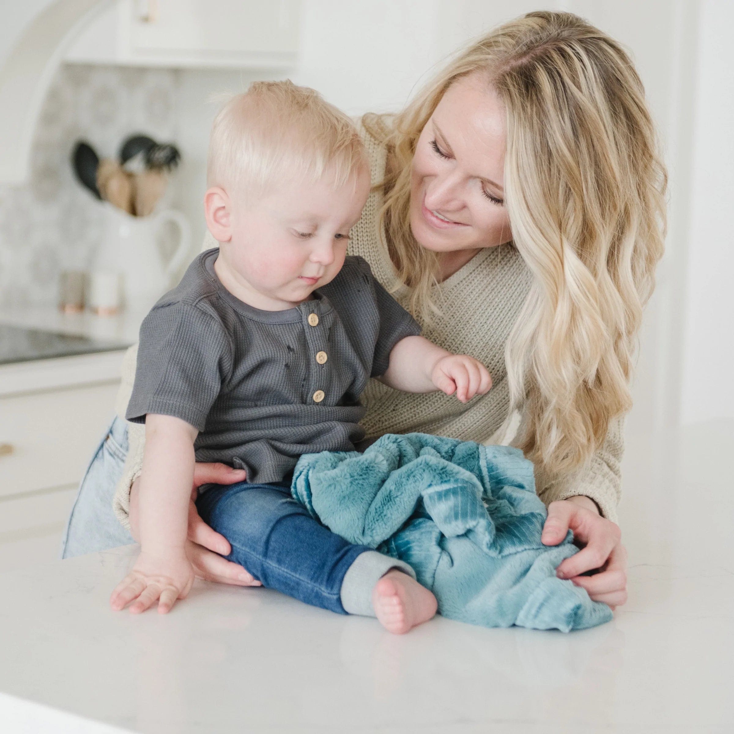 Mineral Blue Lush Blanket Saranoni Lil Tulips