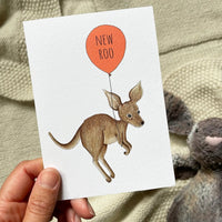 New Baby Card I Kangaroo Fearless Flamingo Greeting & Note Cards Lil Tulips