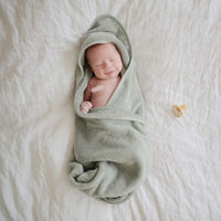 Organic Cotton Baby Hooded Towel (Moss) Mushie Lil Tulips