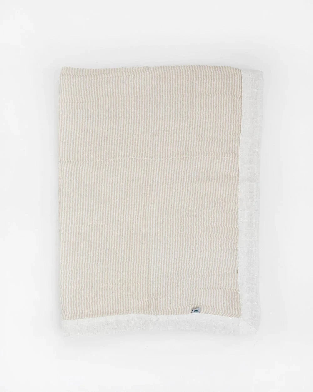 Organic Cotton Muslin Baby Quilt - Sand Stripe Little Unicorn Lil Tulips