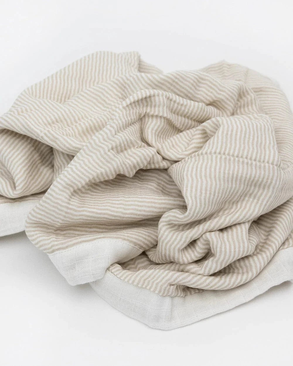 Organic Cotton Muslin Baby Quilt - Sand Stripe Little Unicorn Lil Tulips