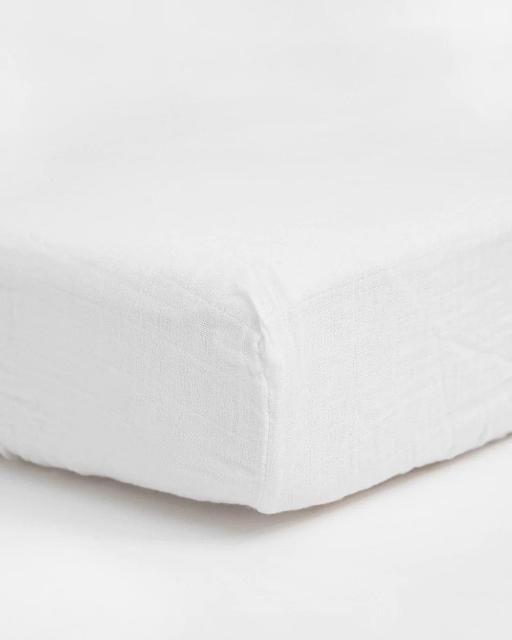 Organic Cotton Muslin Crib Sheet - White Little Unicorn Lil Tulips