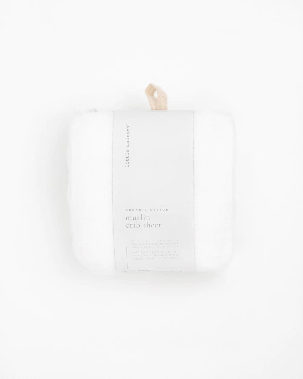 Organic Cotton Muslin Crib Sheet - White Little Unicorn Lil Tulips