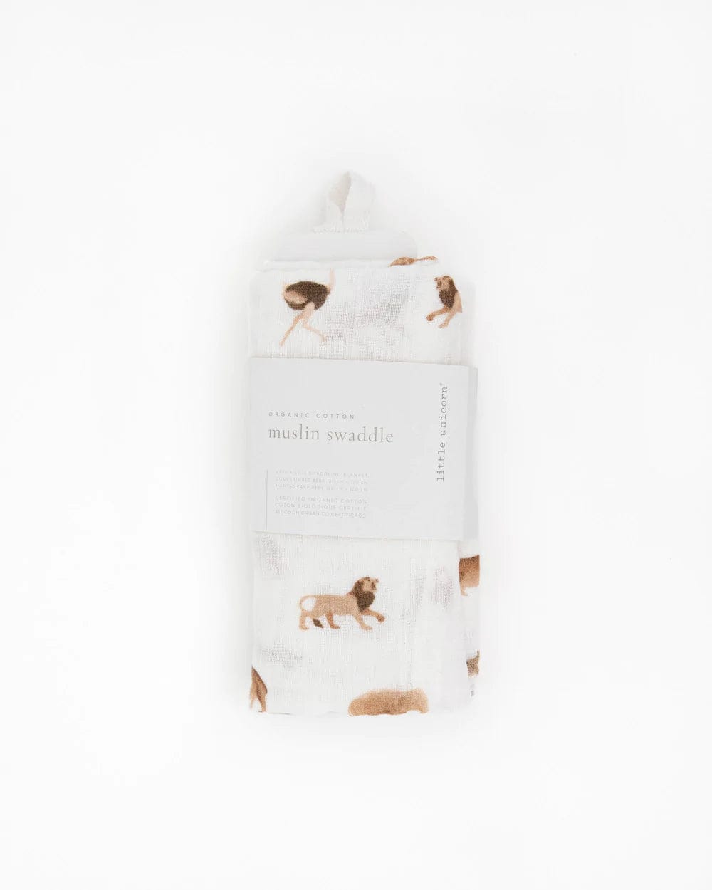 Organic Cotton Muslin Swaddle Blanket - Animal Crackers Little Unicorn Lil Tulips