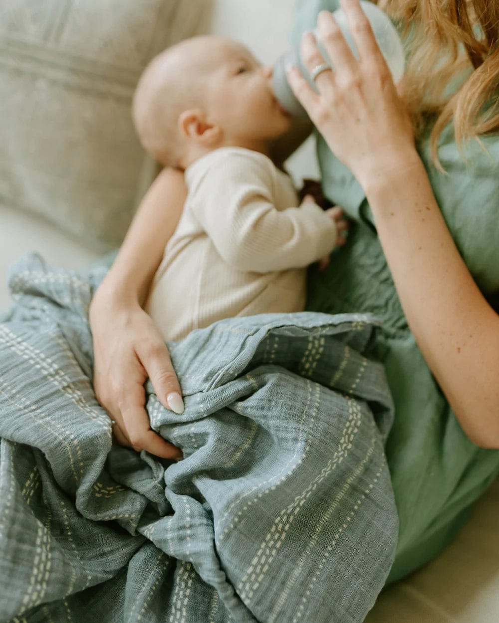 Organic Cotton Muslin Swaddle Blanket - Stillwater Stitch Little Unicorn Lil Tulips