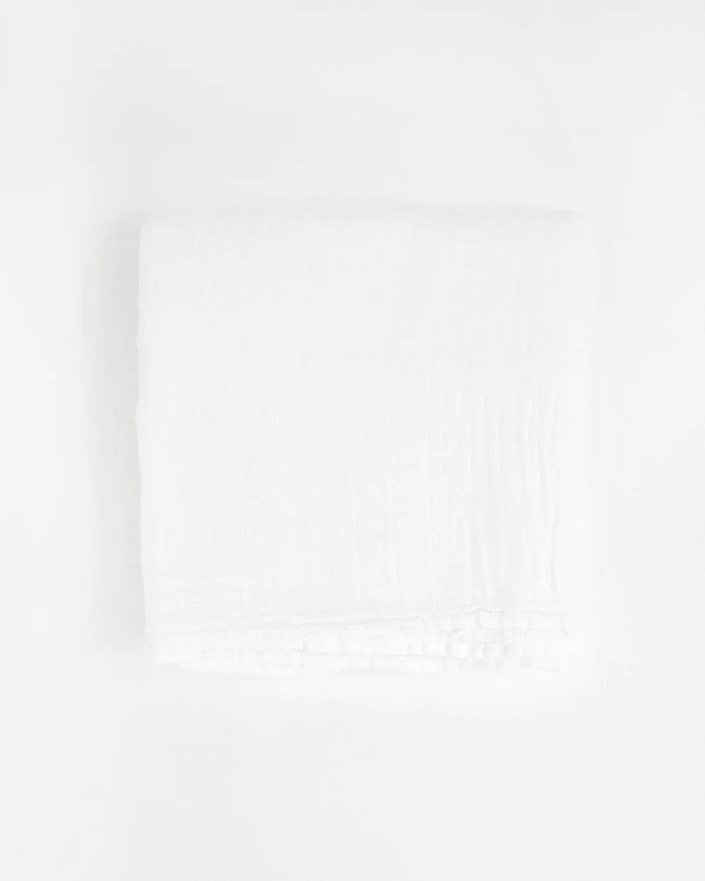 Organic Cotton Muslin Swaddle Blanket - White Little Unicorn Lil Tulips