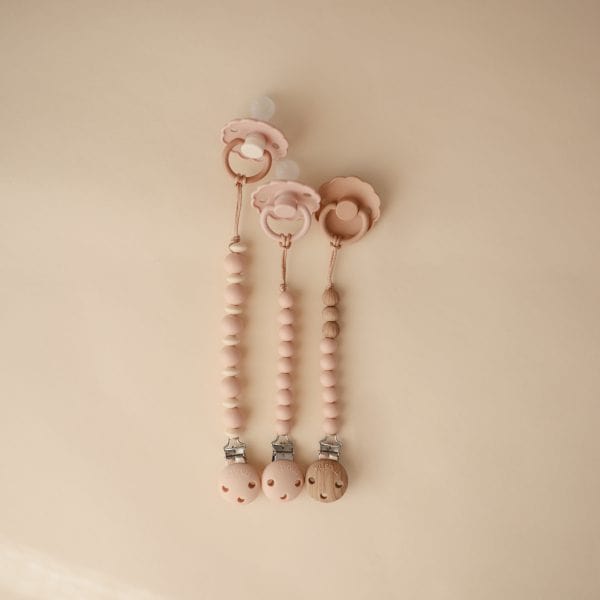 Pacifier Clip | Eva (Blush) Mushie Lil Tulips