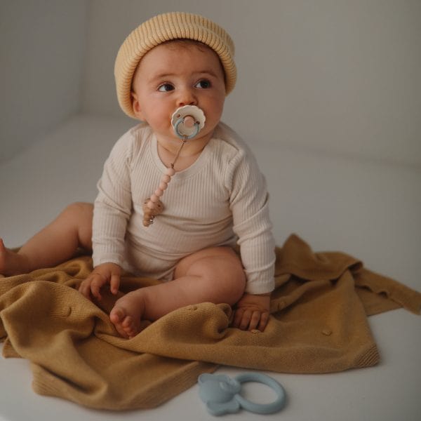 Pacifier Clip | Eva (Blush) Mushie Lil Tulips