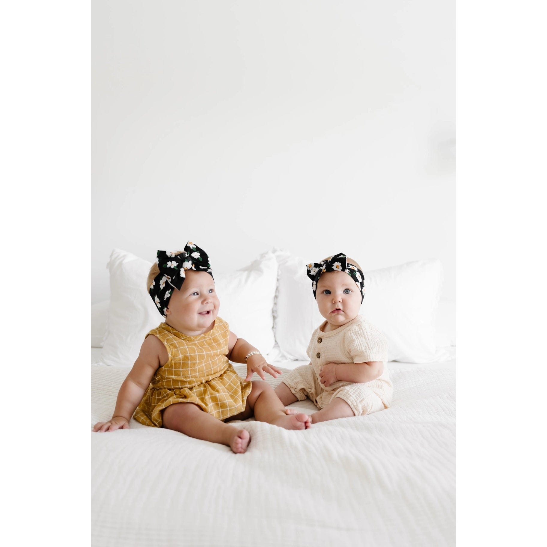 PRINTED KNOT: Moonflower Baby Bling Bows no points Lil Tulips