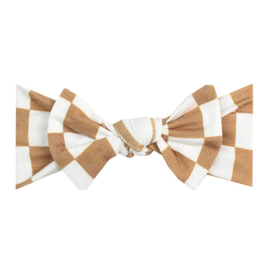 Rad Knit Headband Bow Copper Pearl Lil Tulips