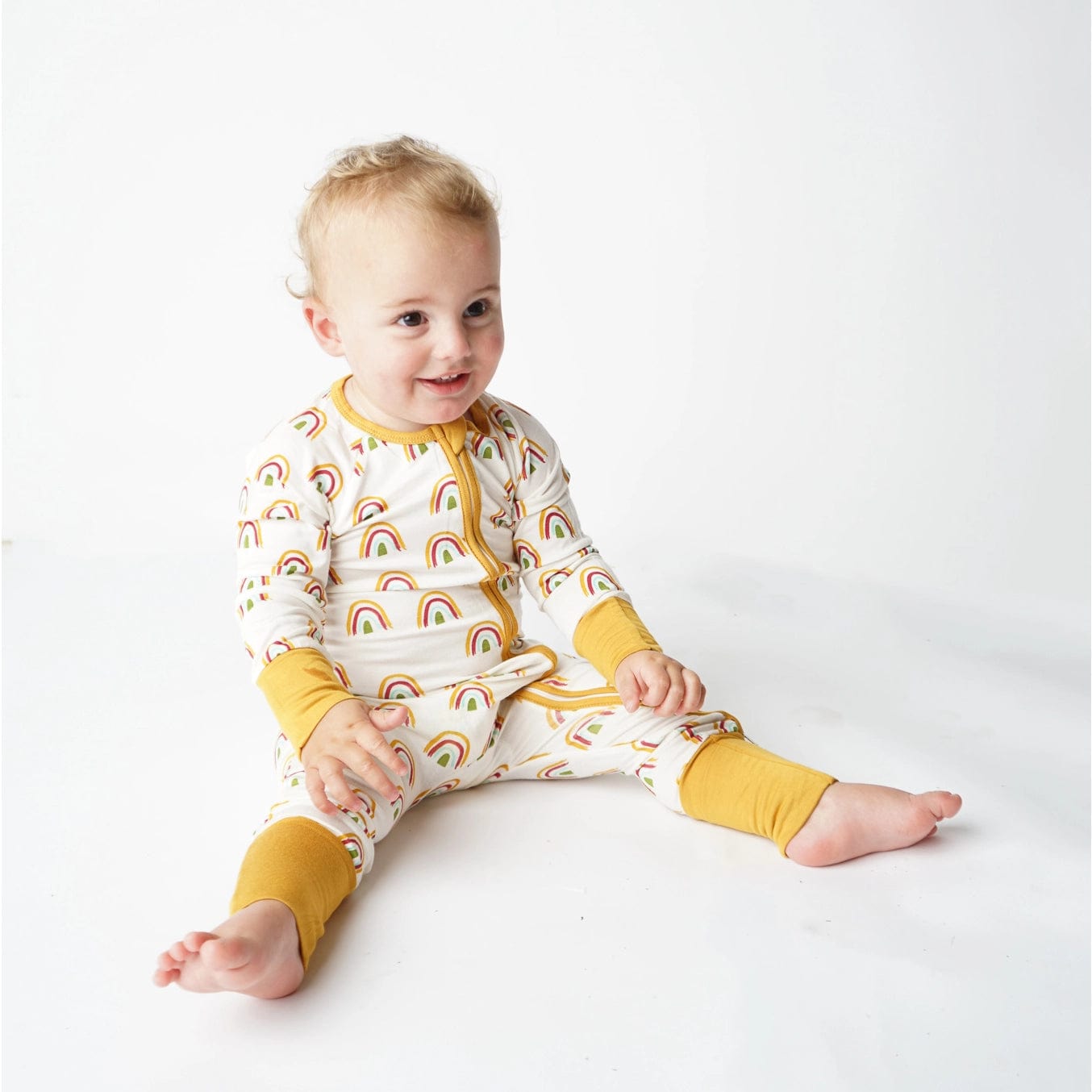 Rainbow Neutral Bamboo Convertible Romper Sleeper Emerson and Friends Baby & Toddler Clothing Lil Tulips