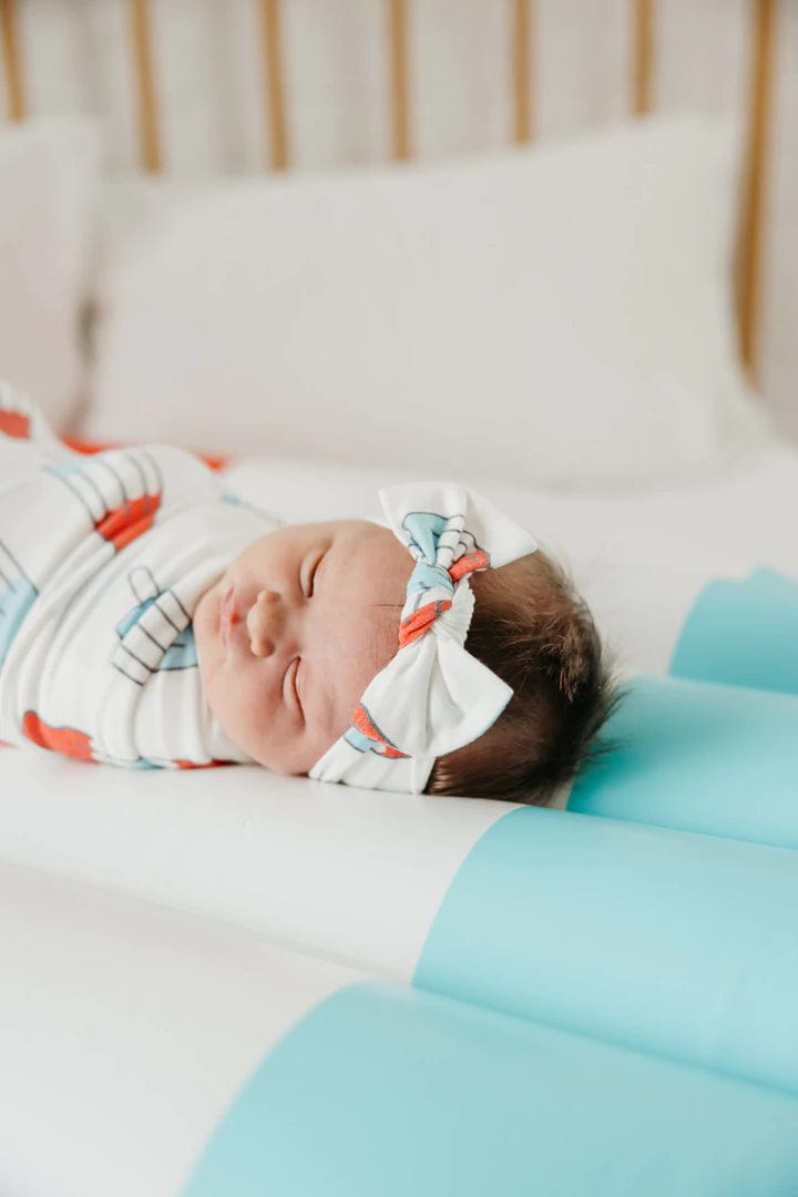 Rocket Knit Headband Bow Copper Pearl Lil Tulips