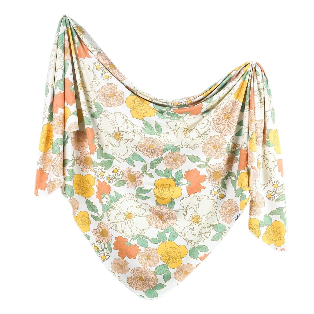 Rose Knit Swaddle Blanket Copper Pearl Lil Tulips