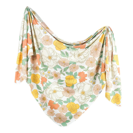 Rose Knit Swaddle Blanket Copper Pearl Lil Tulips