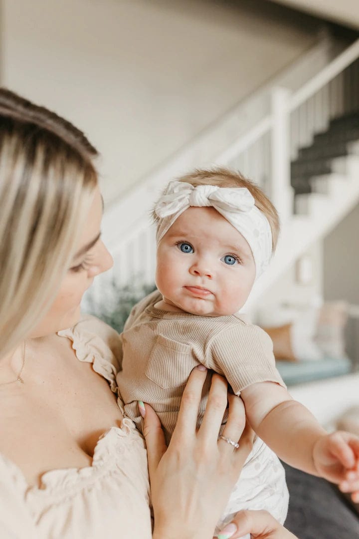 Shine Knit Headband Bow Copper Pearl Lil Tulips
