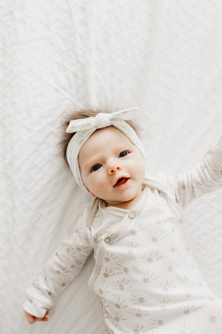 Shine Knit Headband Bow Copper Pearl Lil Tulips