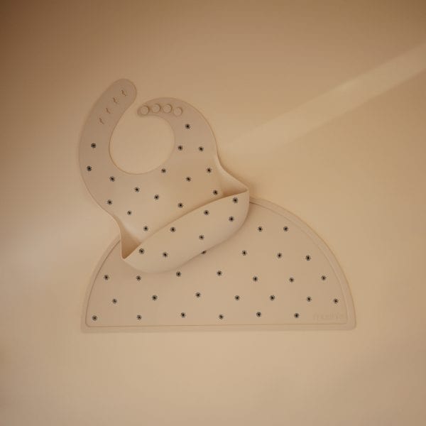 Silicone Baby Bib (Black Daisy) Mushie Lil Tulips