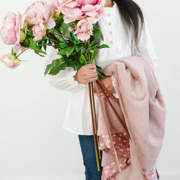 Tulip Lush Satin Border Blanket Receiving Saranoni Lil Tulips