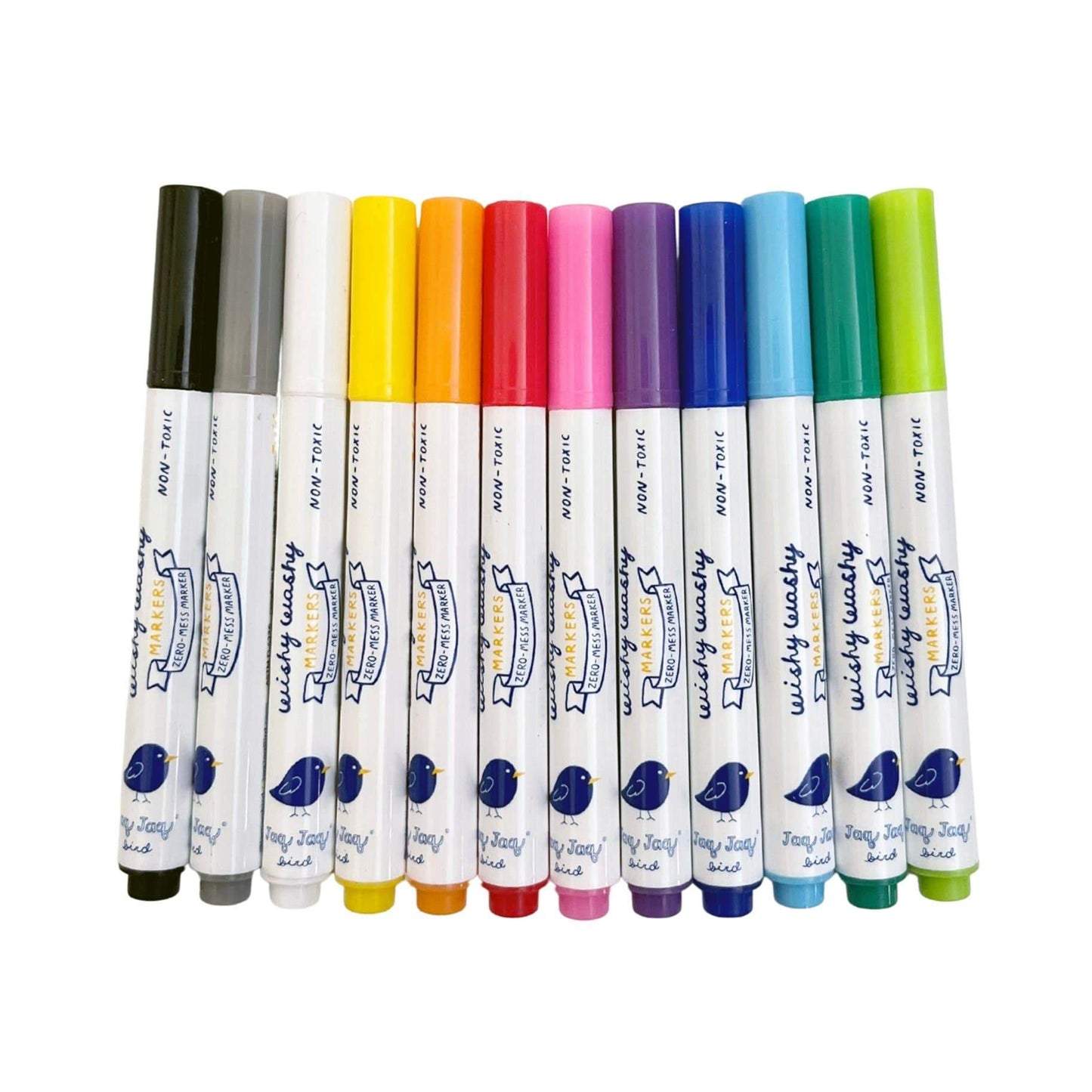 Wishy Washy Markers MINI - Set of 12 Assorted Colors Jaq Jaq Bird Lil Tulips