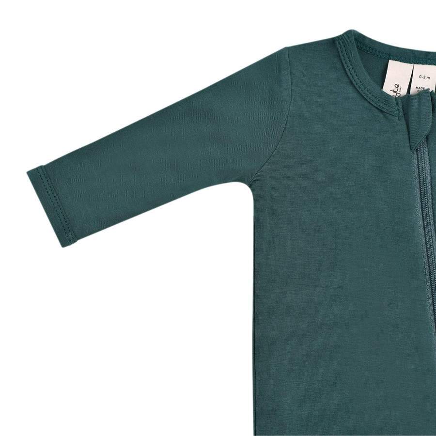 ZIPPERED FOOTIE IN EMERALD Kyte Baby Lil Tulips