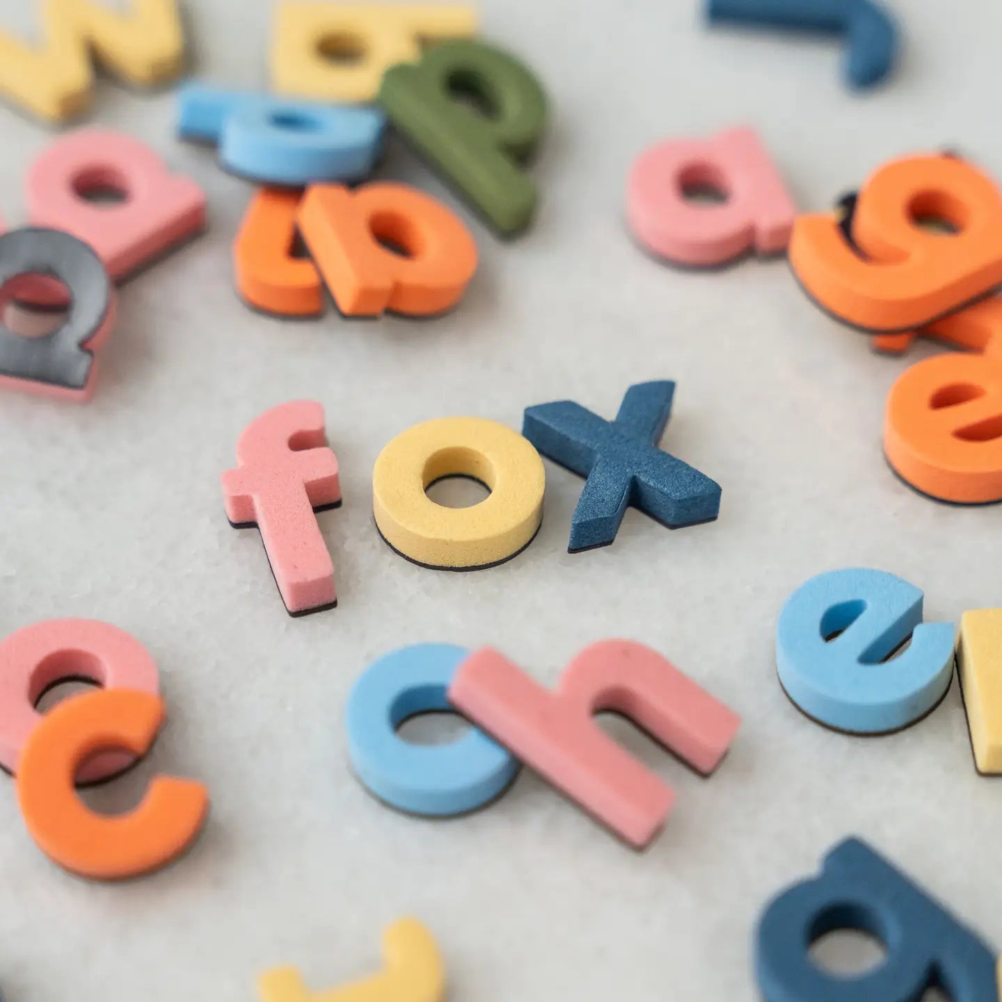 1" 140pc Lowercase Magnetic Letters in Rainbow Mod The Type Set Co. Lil Tulips