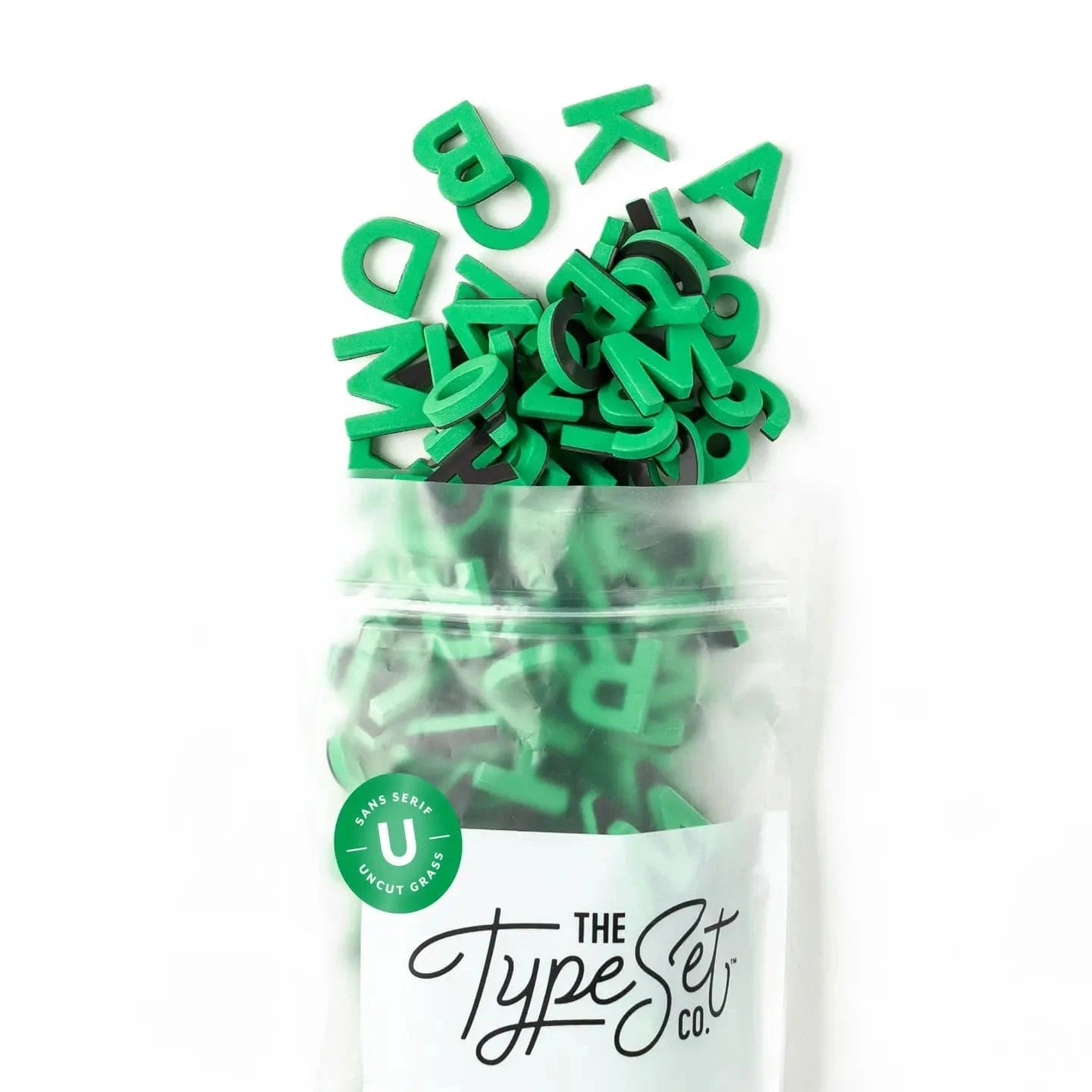 1" 200pc Grass Green Magnetic Letters The Type Set Co. Lil Tulips