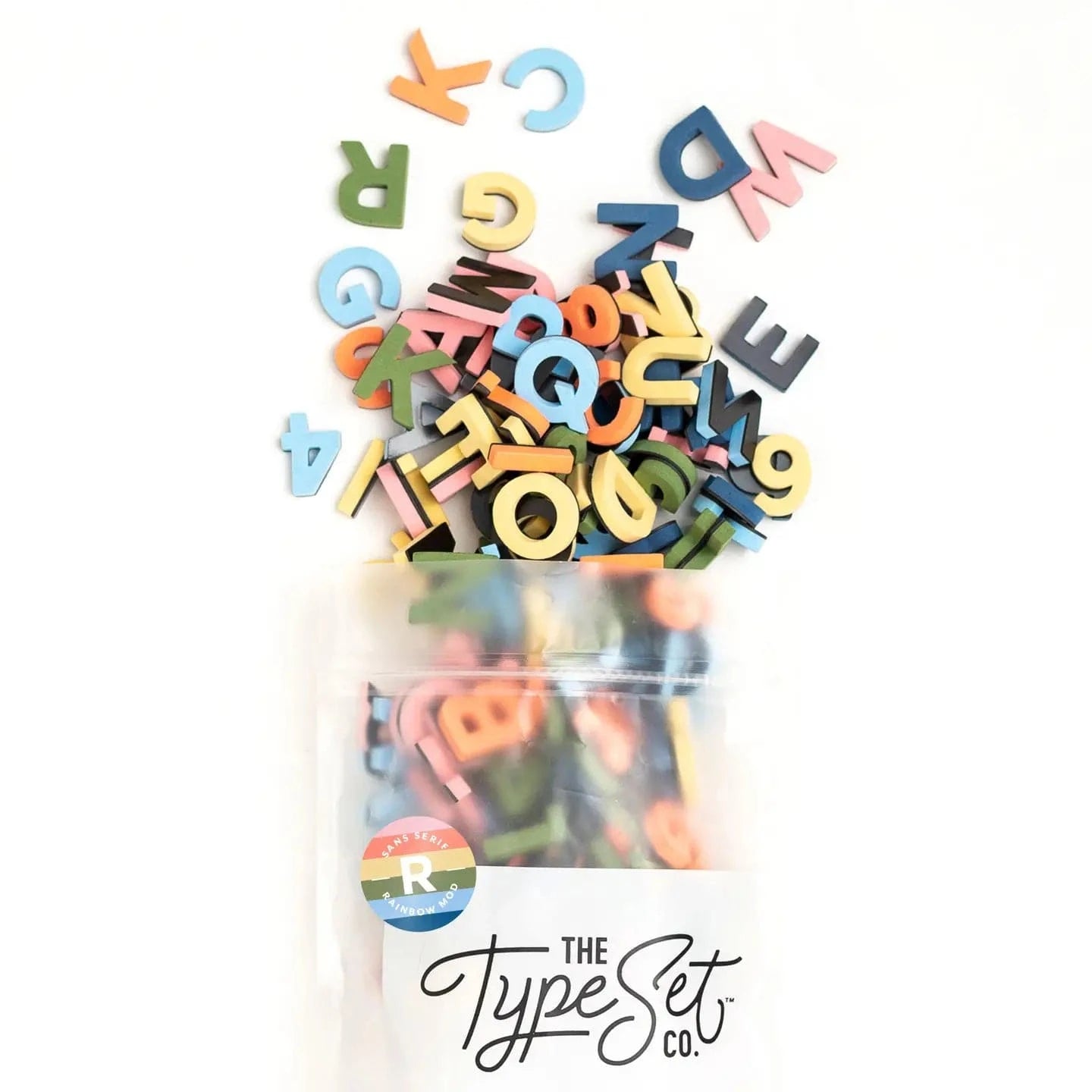 1" 200pc Rainbow Mod Magnetic Letters The Type Set Co. Lil Tulips
