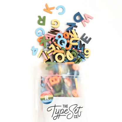 1" 200pc Rainbow Mod Magnetic Letters The Type Set Co. Lil Tulips
