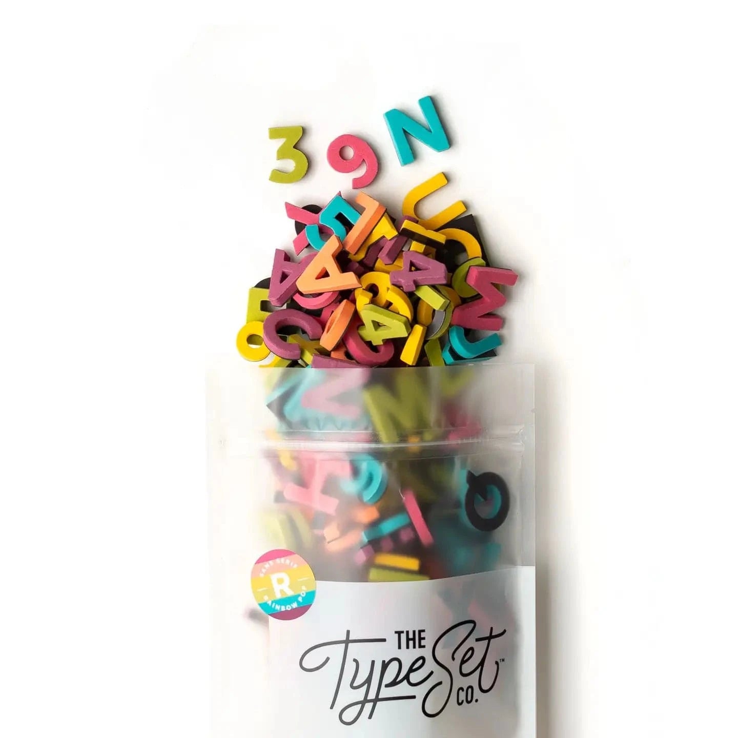 1" 200pc Rainbow Pop Magnetic Letters The Type Set Co. Lil Tulips