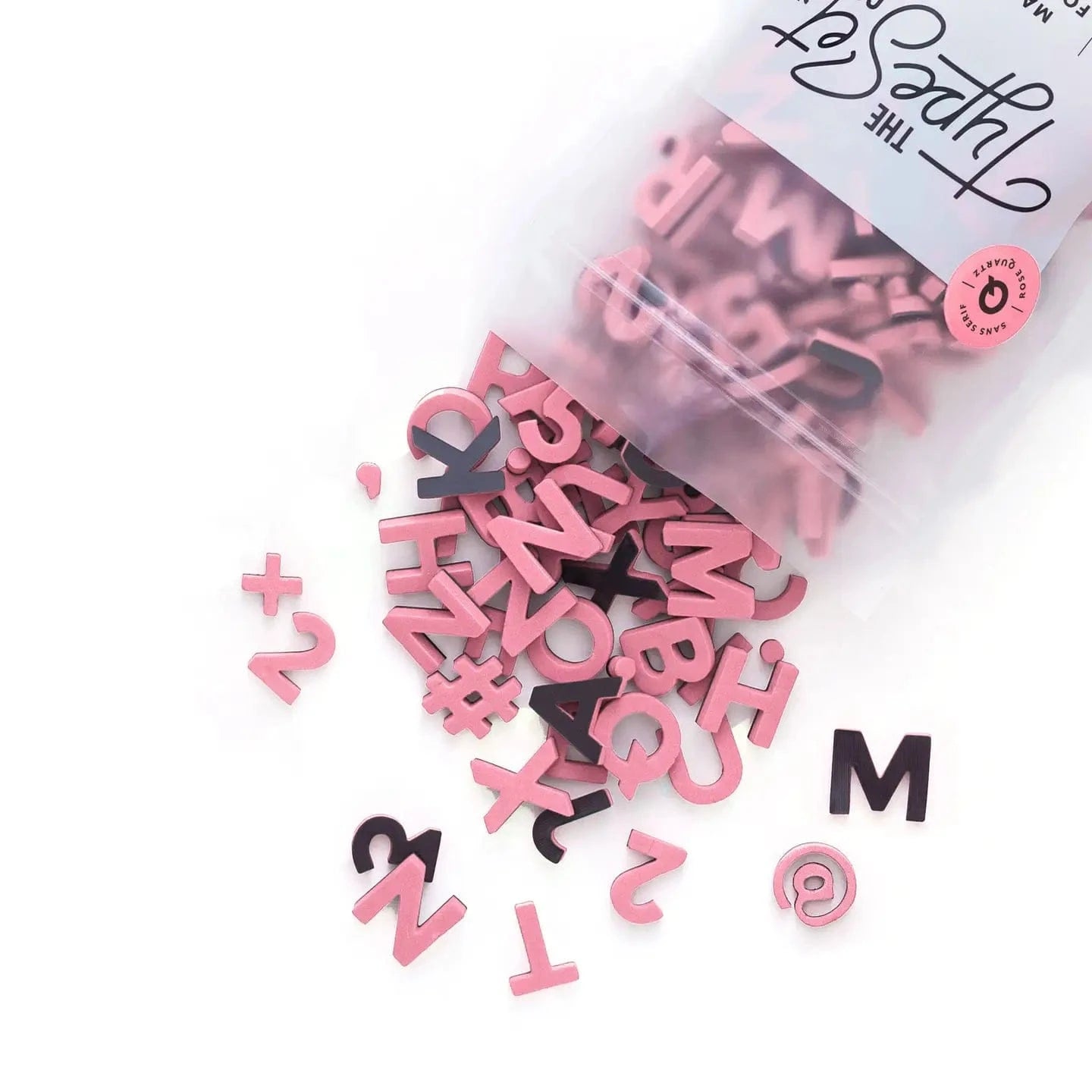 1" 200pc Rose Pink Magnetic Letters The Type Set Co. Lil Tulips