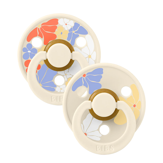 BiBS Pacifier Studio Colour 2 Pack Morning Bloom - Ivory Mix