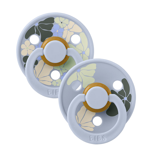 BiBS Pacifier Studio Colour 2 Pack Morning Bloom - Dusty Blue Mix