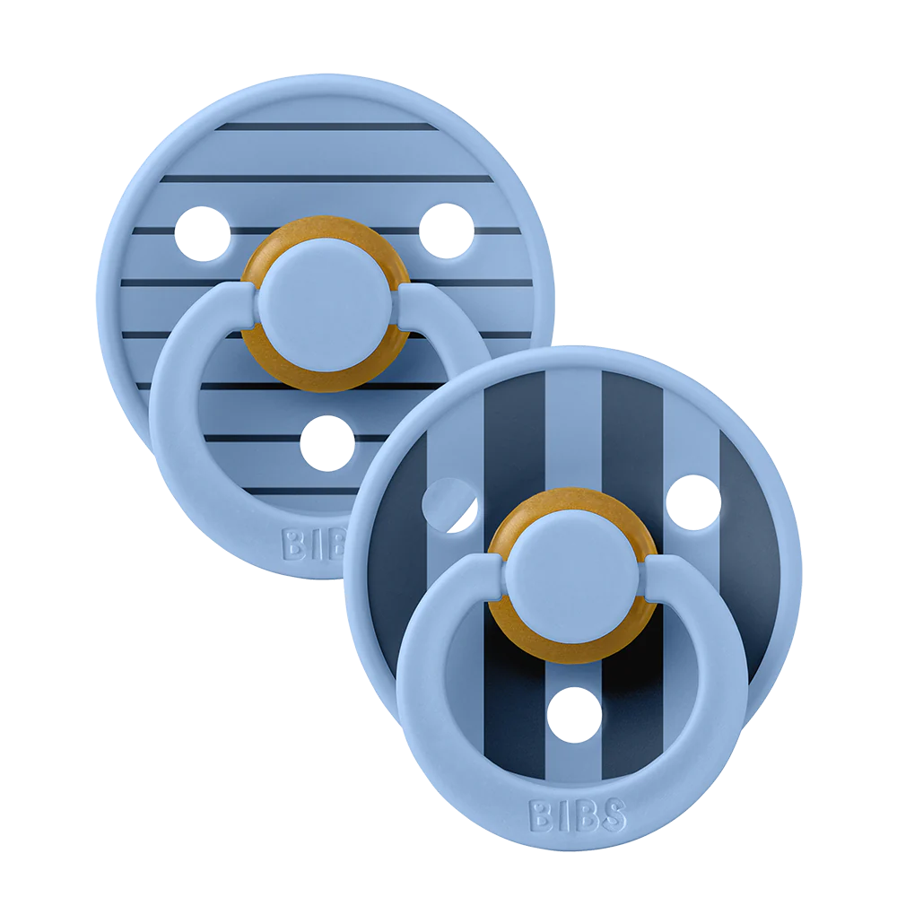 BiBS Pacifier Studio Colour 2 Pack Pin - Sky Blue Mix