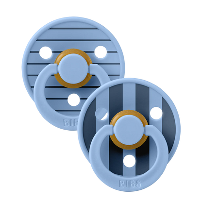 BiBS Pacifier Studio Colour 2 Pack Pin - Sky Blue Mix