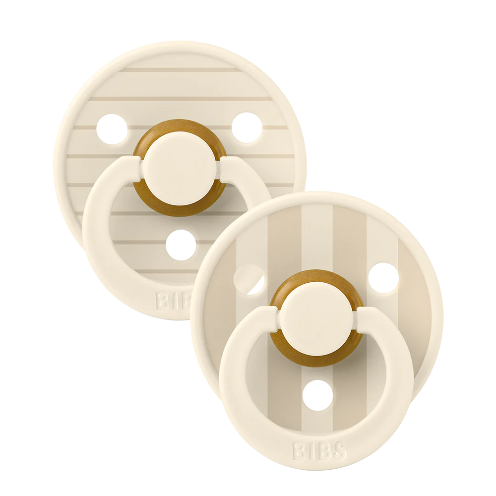 BiBS Pacifier Studio Colour 2 Pack Pin - Ivory Vanilla Mix