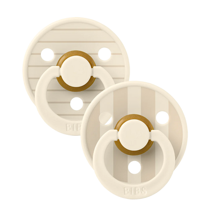 BiBS Pacifier Studio Colour 2 Pack Pin - Ivory Vanilla Mix