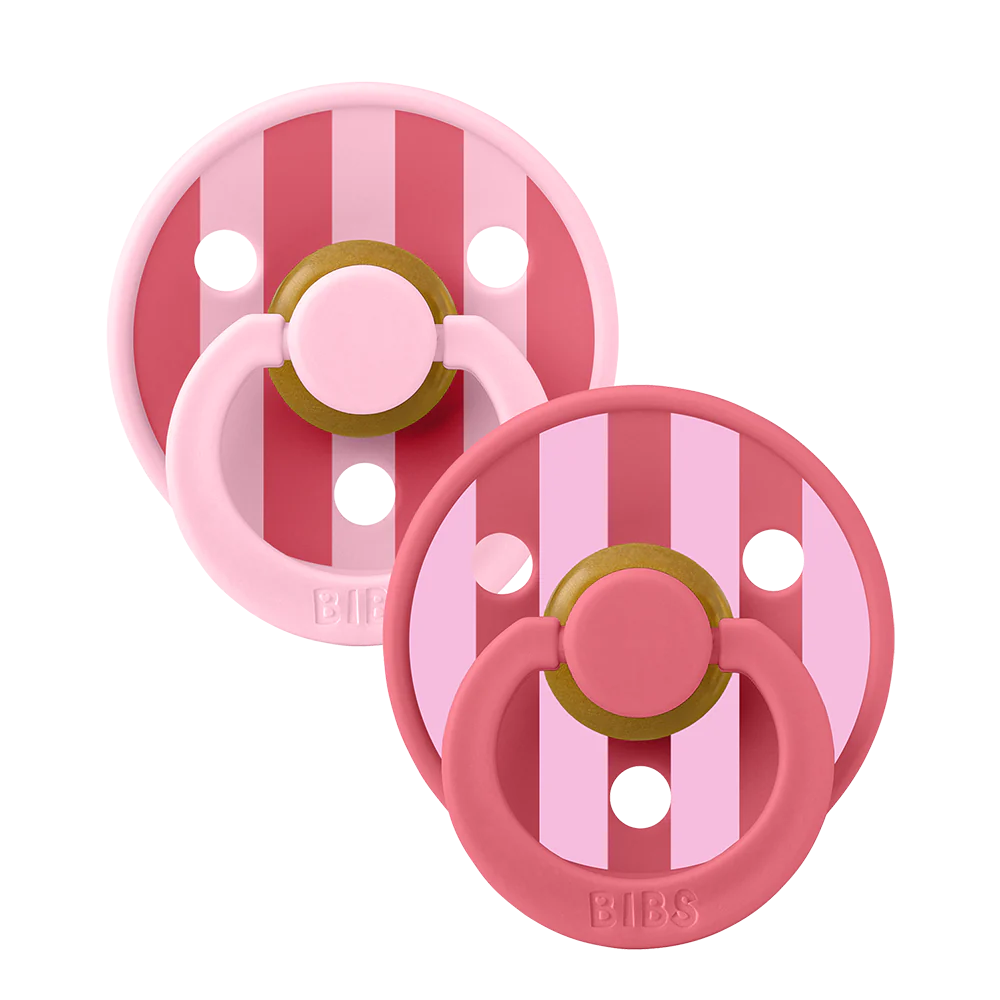 BiBS Pacifier Studio Colour 2 Pack Block - Baby Pink Coral mix